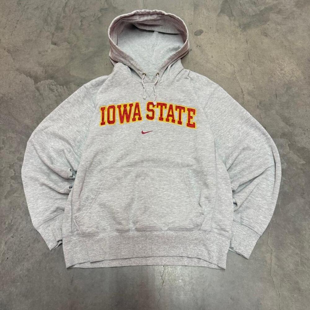 Vintage Nike Iowa State Nike Center swoosh Gray hoodie college sweatshirt medium